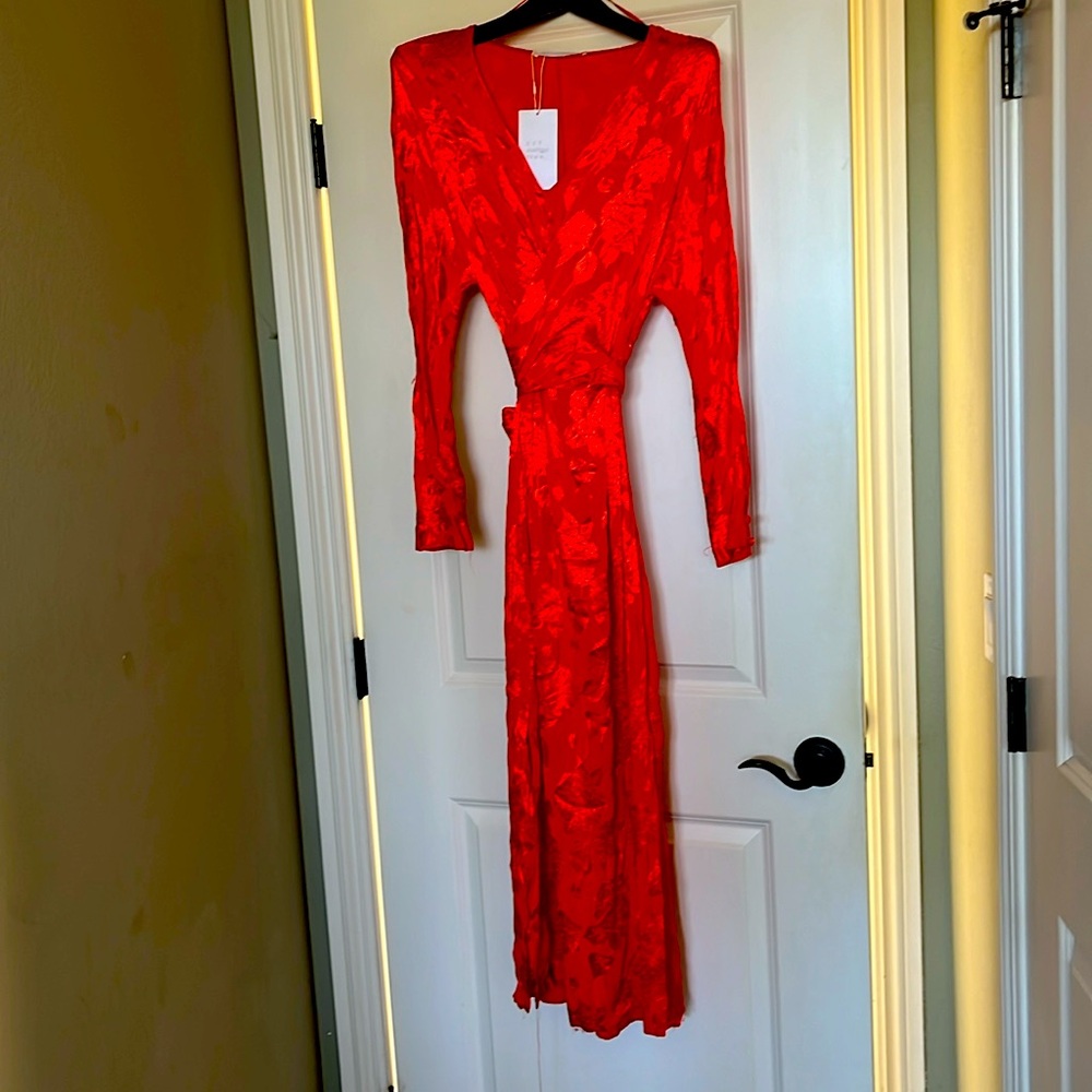 Zara trf - collection long wrap vneck dress